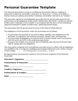 Personal Guarantee Template