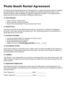 Photo Booth Rental Agreement Template