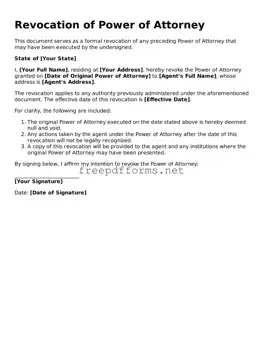 Revocation of Power of Attorney Template