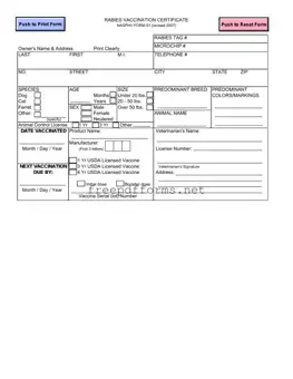 Fill a Valid Rabies Certificate Template