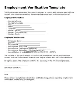 Employment Verification Template
