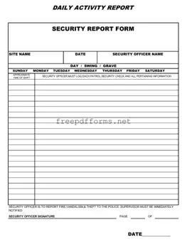 Fill a Valid Security Guard Daily Report Sample Template