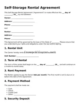 Self-Storage Rental Agreement Template