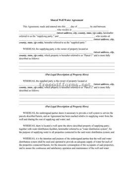 Fill a Valid Shared Well Agreement Template