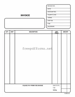 Fill a Valid Free And Invoice Pdf Template