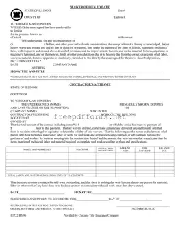 Fill a Valid Chicago Title Waiver Format Template