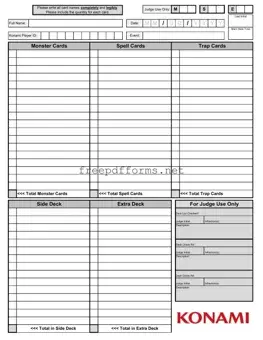 Fill a Valid Konami Decklist Template