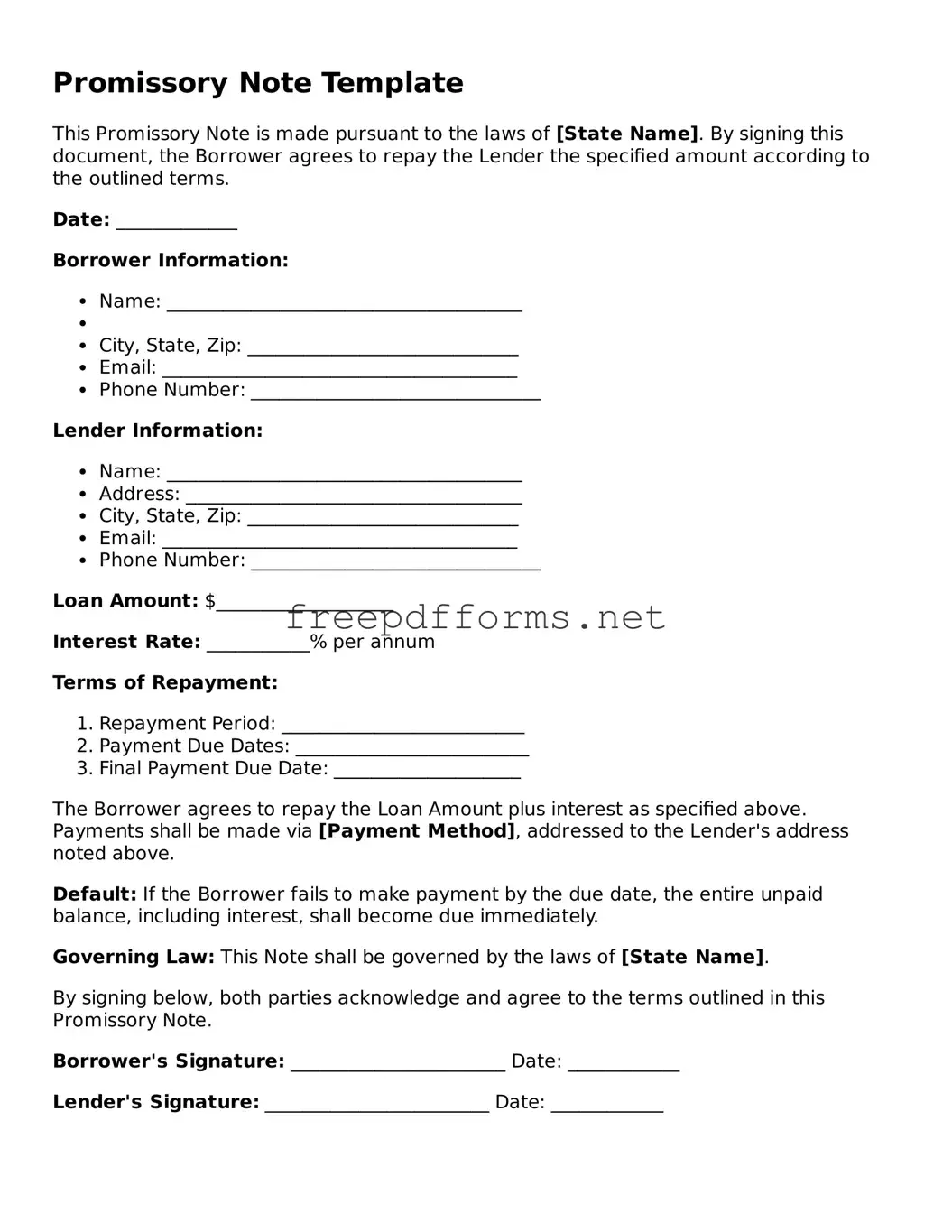 Promissory Note Template