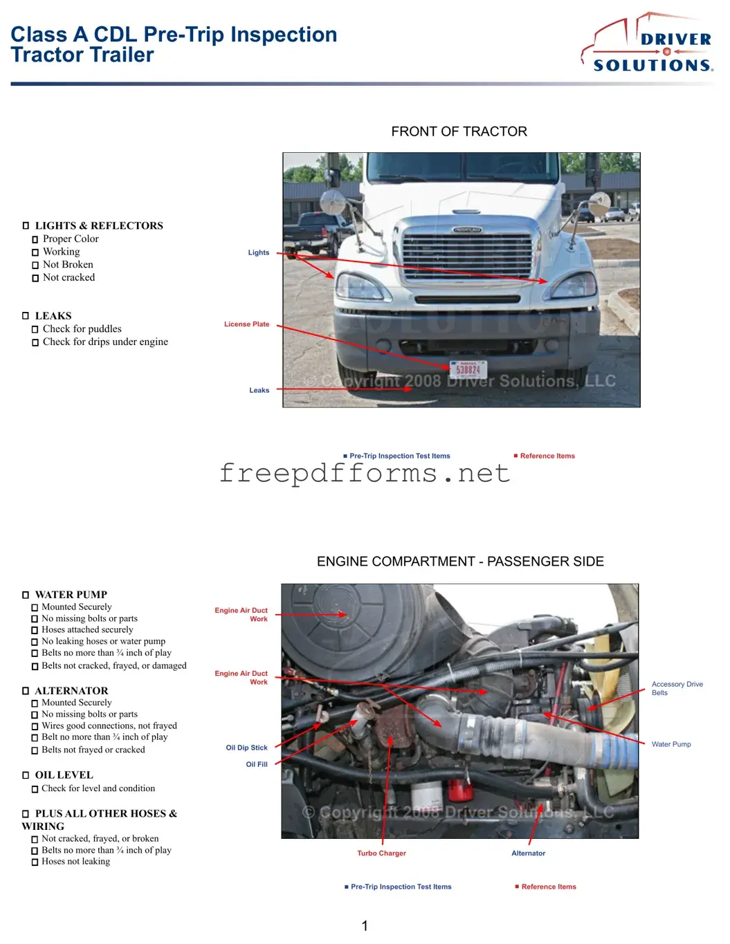 Fill a Valid Pre Trip Inspection Checklist Template