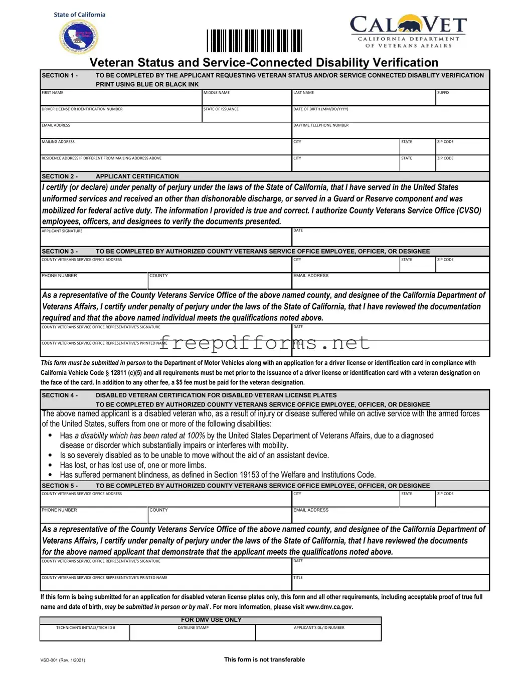 Fill a Valid Vsd 001 Template